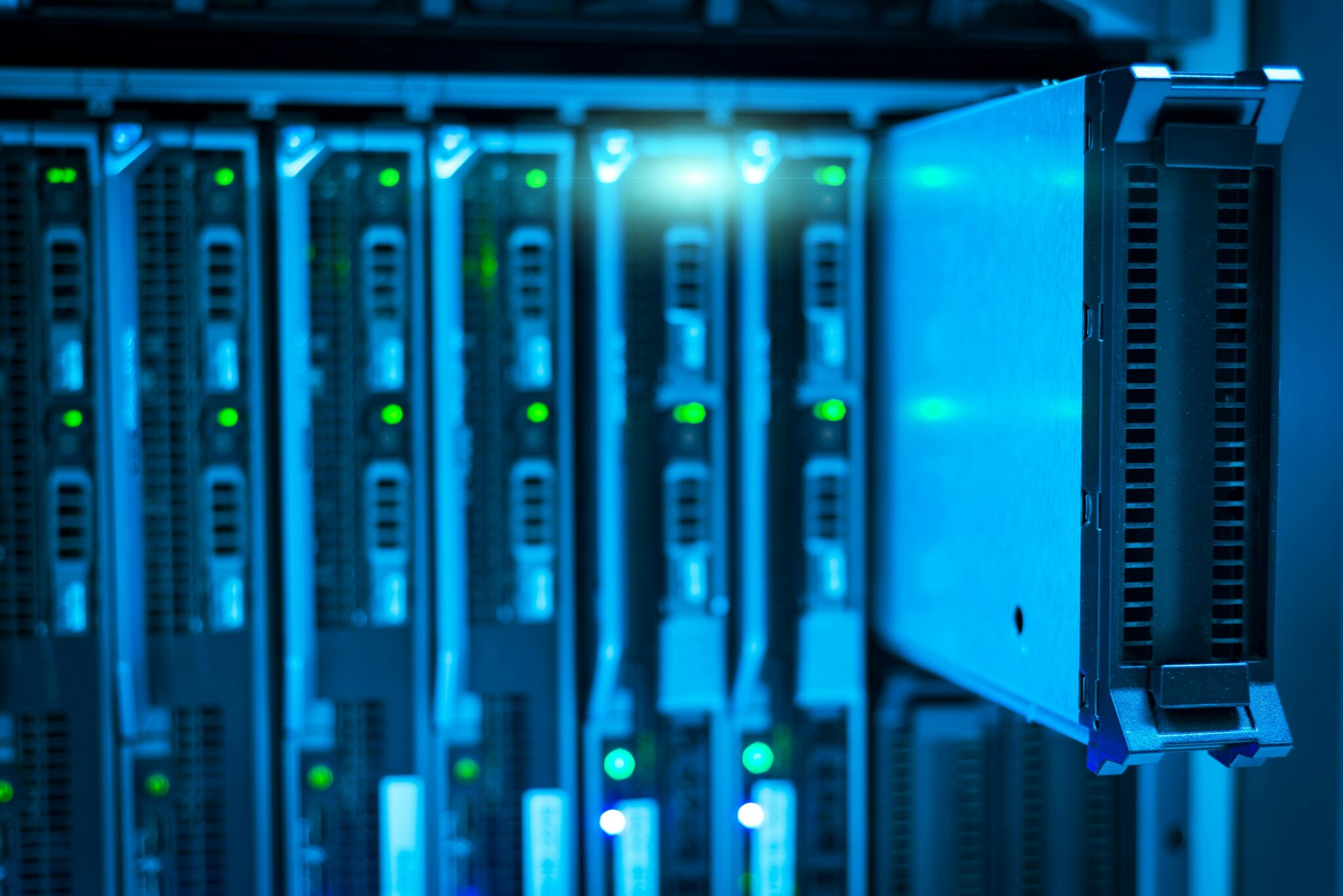 Data Privacy Compliance in Colombia: Key Dos and Don'ts for Companies Detailed view of a server rack with a focus on technology and data storage.